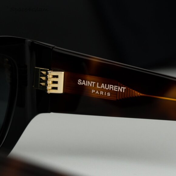 BRAND NEW Saint Laurent SL740 004 Black Havana Square Unisex Sunglasses - Picture 7 of 10